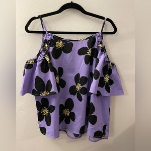 SHEIN Curve Spring/Summer Purple Floral Blouse 0XL